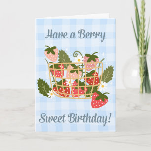 Carte Panier de fraises d'anniversaire très doux