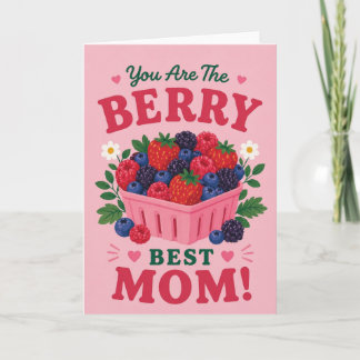 Carte Panier de fruits rouges mignon pour la fête des Mè