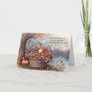 Carte Panier de la fête de Thanksgiving pour fille et ge