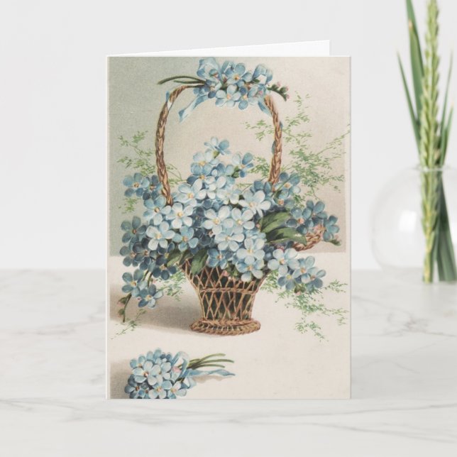 Carte Panier de la Fête des Mères de l'oubli-moi-non (Devant)