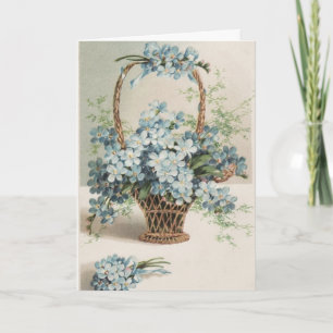 Carte Panier de la Fête des Mères de l'oubli-moi-non