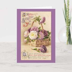 Carte Panier de mamans Vintage Anniversaire