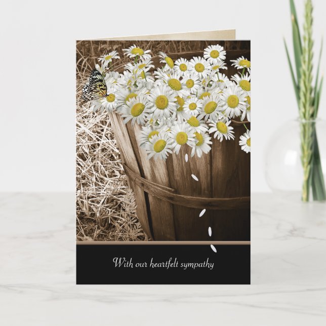 Carte panier de marguerite avec sympathie papillon (Devant)