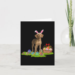 Carte Panier d'oeufs de lapin Vizsla de Pâques Chien heu