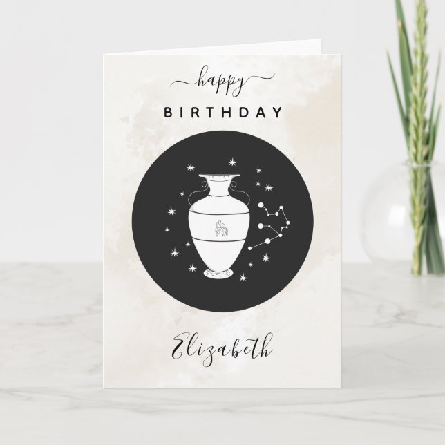 Carte Panneau Astrologie Aquarius Horoscope Anniversaire (Devant)