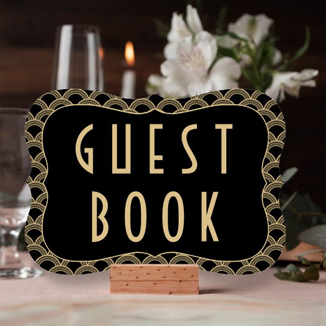 Carte Panneau d'accueil Mariage Gatsby Black & Gold des  (Créateur téléchargé)