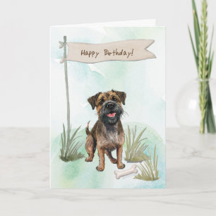Carte Panneau d'anniversaire de la race de chien de Terr