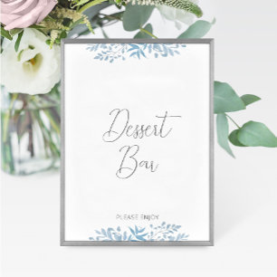Carte Panneau de bar de dessert de mariage au eucalyptus