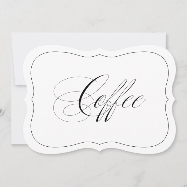 Carte Panneau de bar de mariage élégant avec bordure déc (Devant)