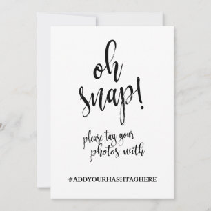 Carte Panneau de calligraphie mariage Hashtag or abordab