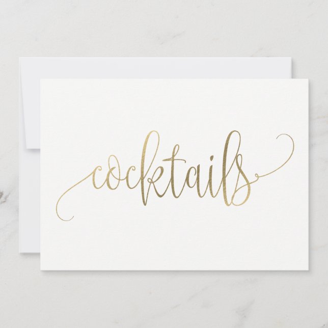 Carte Panneau de cocktails - Calligraphie charmante (Devant)