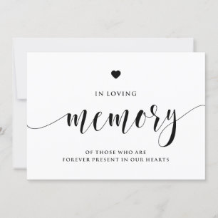 Carte Panneau de la main noire dans la mémoire d'amour