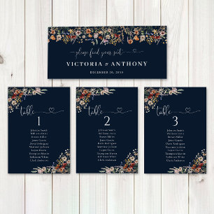 Carte Panneau de la table de tête du Mariage Fleur sauva