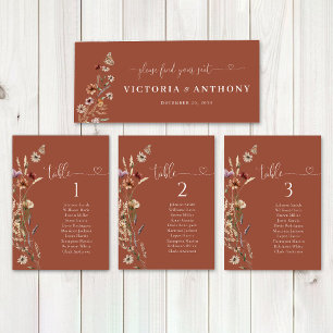 Carte Panneau de la table de tête du Mariage Fleur sauva