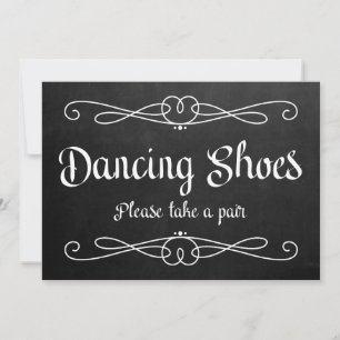 Carte Panneau de mariage à craie "Chaussures de danse"