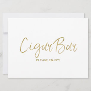 Carte Panneau de mariage "Cigar Bar"   Doré élégant