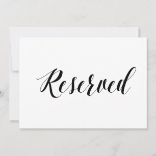 Carte Panneau de mariage de style calligraphique "Réserv