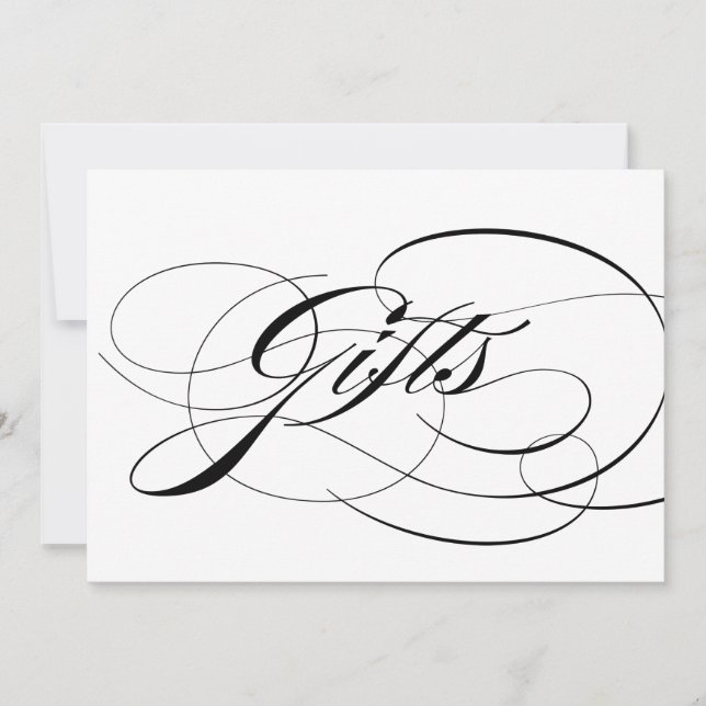 Carte Panneau de mariage élégant calligraphié noir pour  (Devant)
