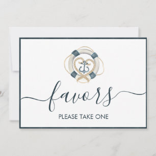 Carte Panneau de mariage Navy & Blanc nautique