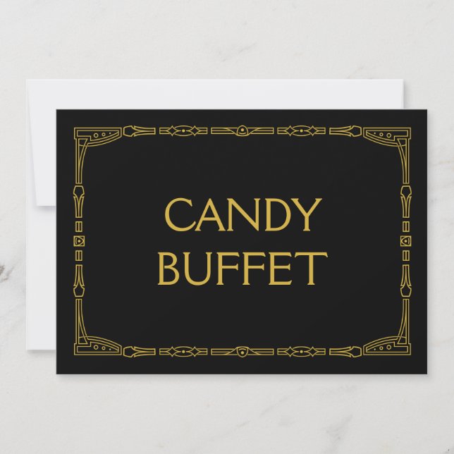 Carte Panneau de mariage style déco or art "Candy Buffet (Devant)