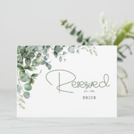 Carte Panneau de réservation de mariage aux feuilles d'e