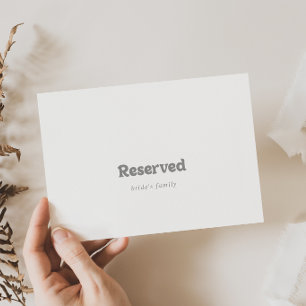 Carte Panneau de réservation de mariage minimaliste élég