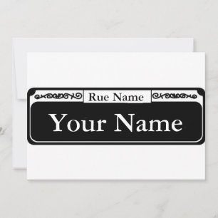 Carte Panneau de rue vierge, Votre nom, Nom de rue