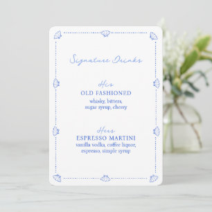 Carte Panneau de signature Mariage Chic Bleu Côtier Bois