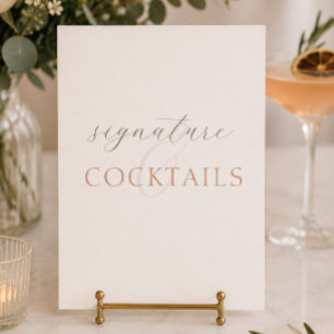 Carte Panneau de table de mariage minimaliste en brun ca