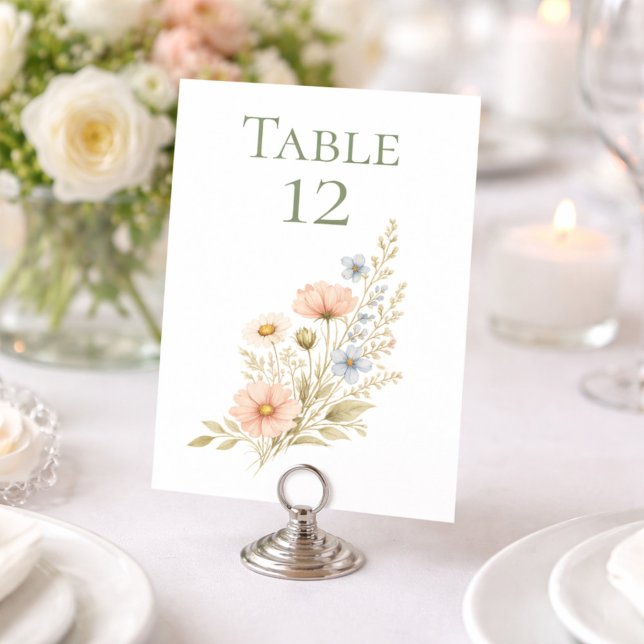 Carte Panneau de table de numéro de jardin de fleurs sau (Créateur téléchargé)