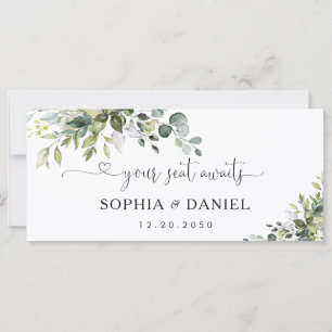 Carte Panneau de table principal de mariage Eucalyptus