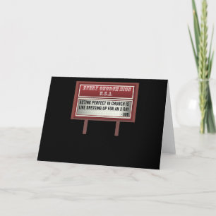 Carte Panneau d'église pancarte humour chrétien comédien