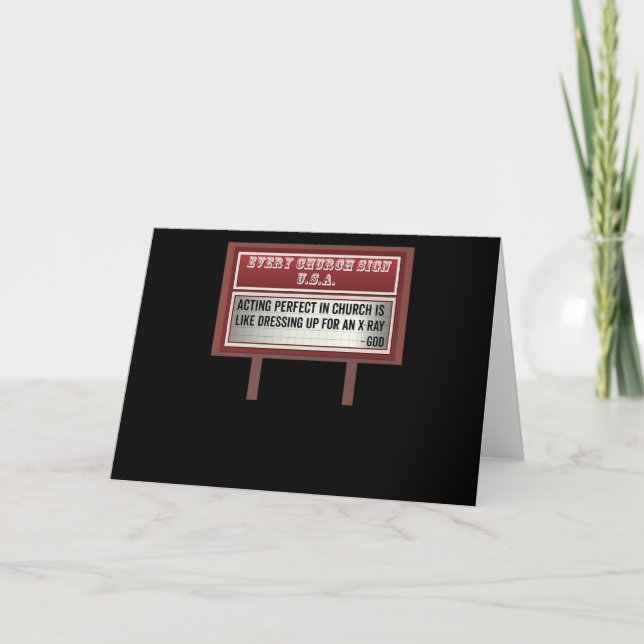 Carte Panneau d'église pancarte humour chrétien comédien (Devant)