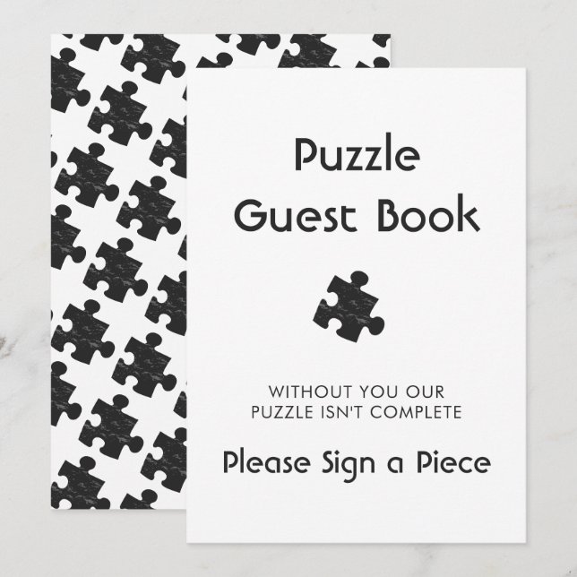 Carte Panneau du livre d'or du mariage Puzzle (Devant / Derrière)