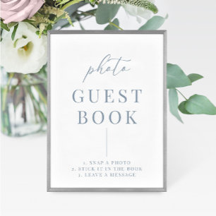 Carte Panneau du livre photo Dusty Blue Modern Elegant W
