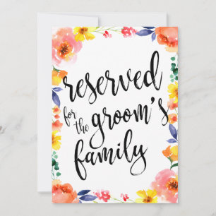 Carte Panneau floral abordable réservé à la famille du m