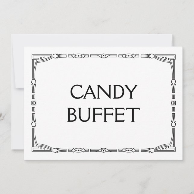 Carte Panneau Mariage Art Déco "Candy Buffet" (Devant)
