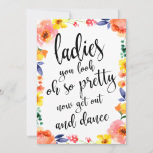 Carte Panneau Mariage Floral abordable pour dames Salle