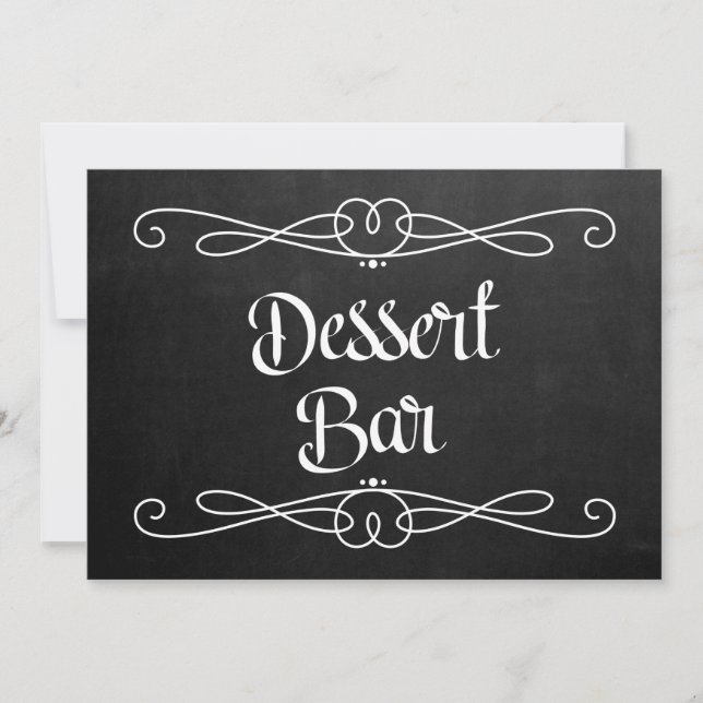 Carte Panneau Mariage Style Chalkboard "Dessert Bar" (Devant)