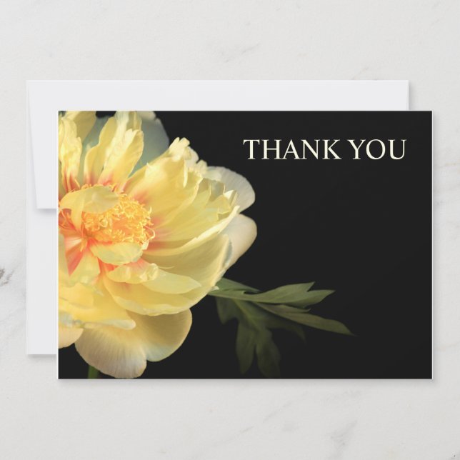 Carte panneau Merci Peony jaune (Devant)