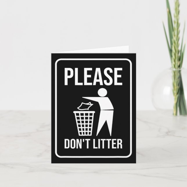Carte Panneau Ne Pas Jeter de Déchets Jour de la Terre R (Devant)