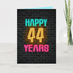 Carte Panneau néon en brique pour 44ème anniversaire