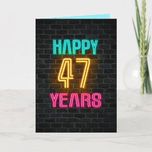 Carte Panneau néon en brique pour 47ème anniversaire