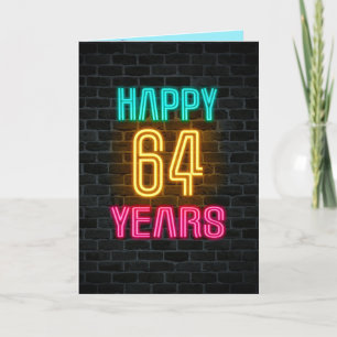 Carte Panneau néon en brique pour 64ème anniversaire