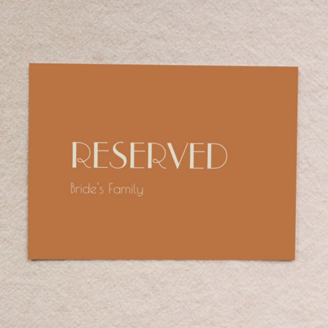 Carte Panneau réservé Boho Deco Automne Mariage (Créateur téléchargé)