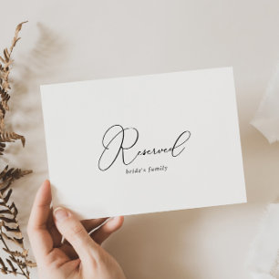 Carte Panneau Réservé Mariage Classy Chic Minimalist