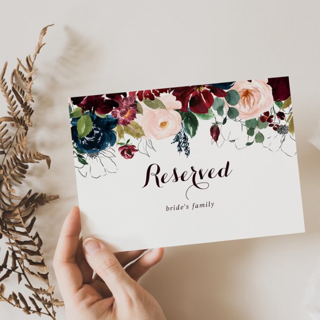 Carte Panneau réservé Mariage de automne illustré aquare (Créateur téléchargé)