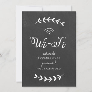 Carte Panneau Wi-Fi à thème Chalkboard