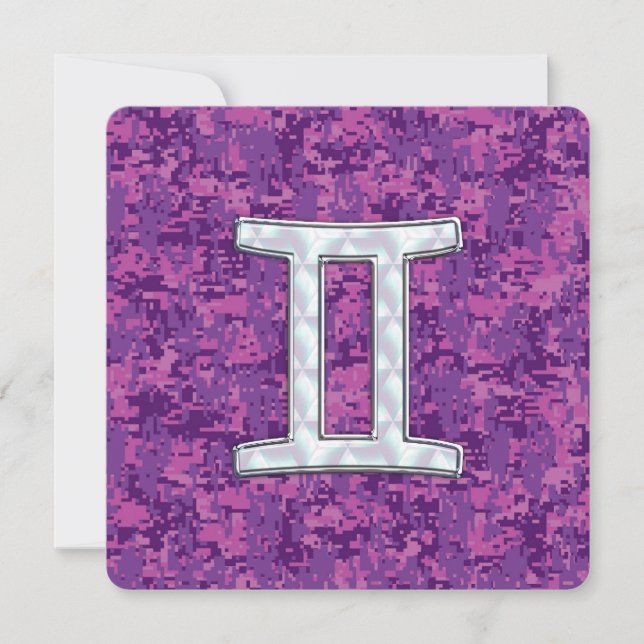 Carte Panneau Zodiac Pearl comme Gemini sur Camo numériq (Devant)
