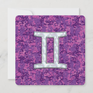 Carte Panneau Zodiac Pearl comme Gemini sur Camo numériq